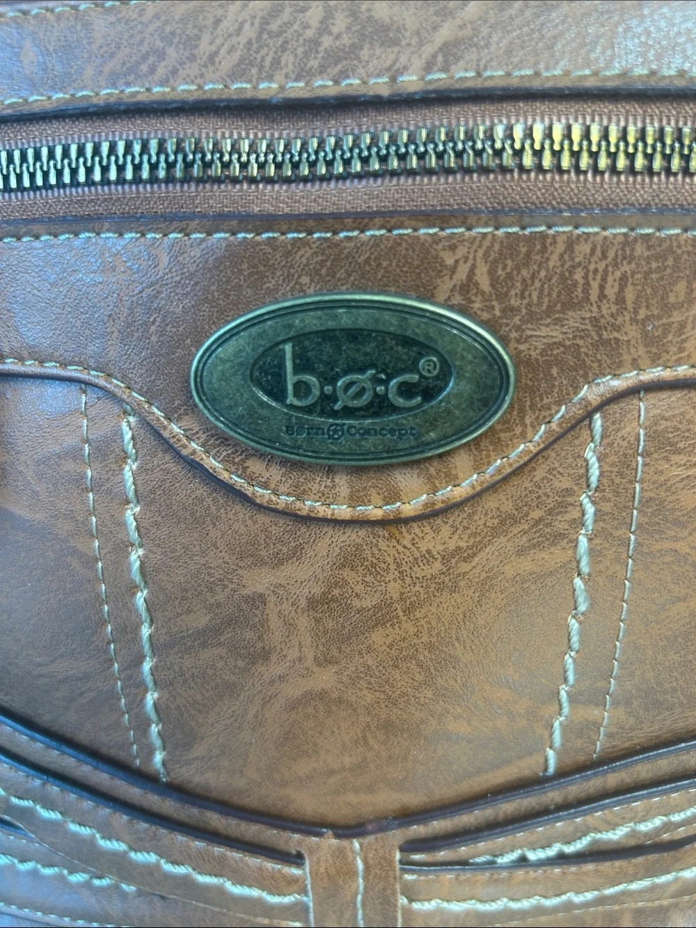b.o.c. Chestnut Brown Faux-Leather Crossbody Bag - Picture 2 of 14